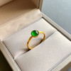 高冰种阳绿翡翠蛋面戒指18k黄金镶嵌 商品缩略图2