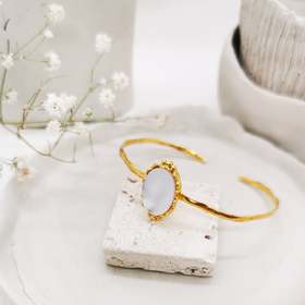 订购8周｜Elise Tsikis-Giali-金色 贝母 手镯［美国设计师］