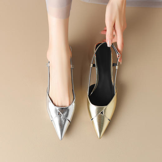 优雅简约，尖头里外全真皮包头凉鞋DB-M5623 商品图5