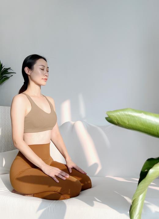 AddOne +1 运动瑜伽健身普拉提裸感高弹塑性细螺纹V领文胸Bra 商品图5