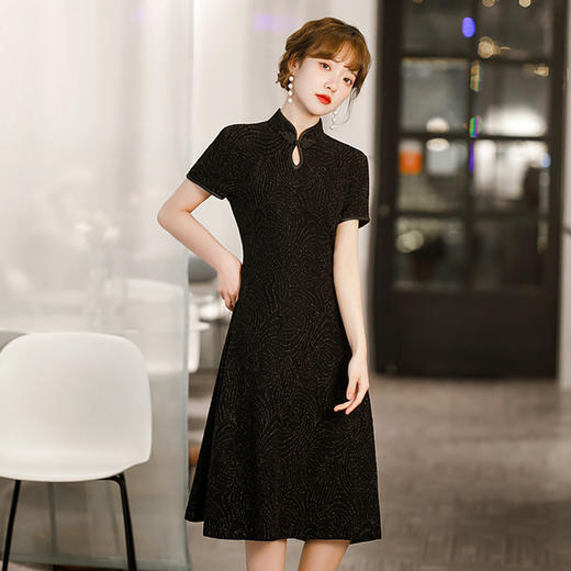 【染指年华】纯色百搭，冰丝面料修身旗袍MX-20120 商品图1