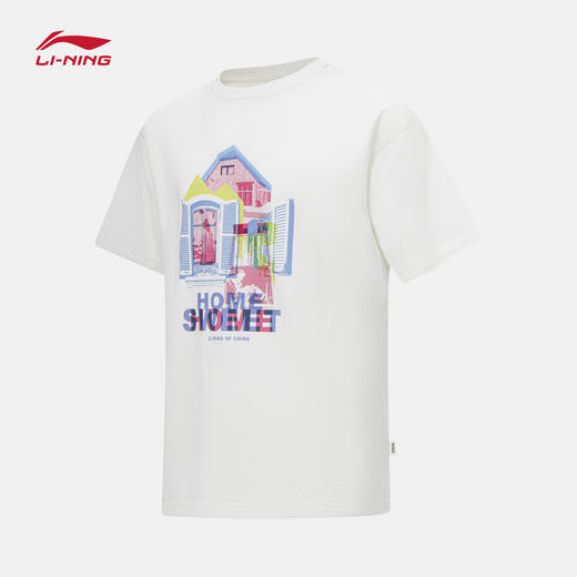 中国李宁T恤男女同款 新款秋季情侣上衣运动衣休闲宽松运动服AHST145 商品图2