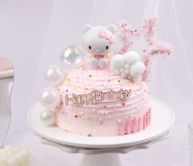 kt猫猫  粉色可爱造型儿童生日蛋糕（深圳幸福西饼私人定制）