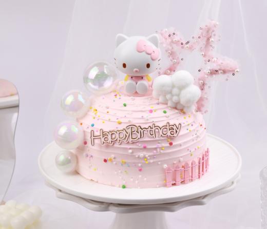 kt猫猫  粉色可爱造型儿童生日蛋糕（深圳幸福西饼私人定制） 商品图0
