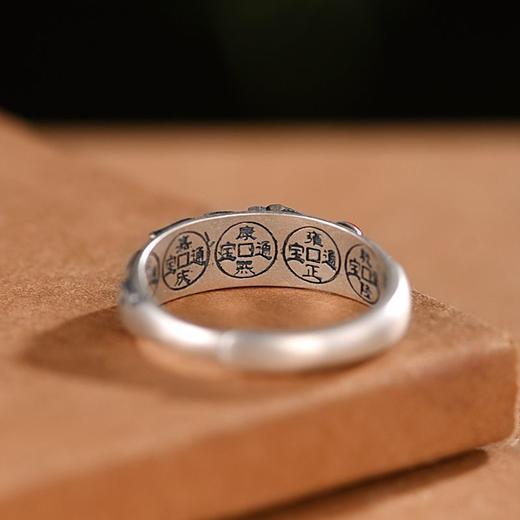 五帝钱珐琅彩戒指男女ins潮复古民族风轻奢可调节指环 商品图7