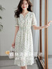 【专属特价】熙世界碎花连衣裙2025新款女夏季短袖气质优雅收腰中长款雪纺裙子 商品缩略图2