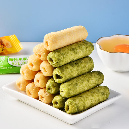 【咔滋咔滋停不下来！夹心酥脆米果卷能量棒休闲小零食】香甜酥脆美味，爽口滋味美味无穷，鲜香脆爽营养美味，米果卷咸蛋黄味糙米卷散装膨化儿童零食儿童营养品健康 商品图0