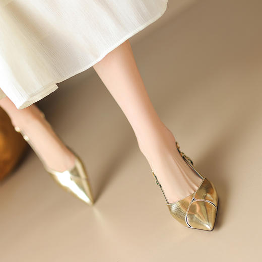 优雅简约，尖头里外全真皮包头凉鞋DB-M5623 商品图8