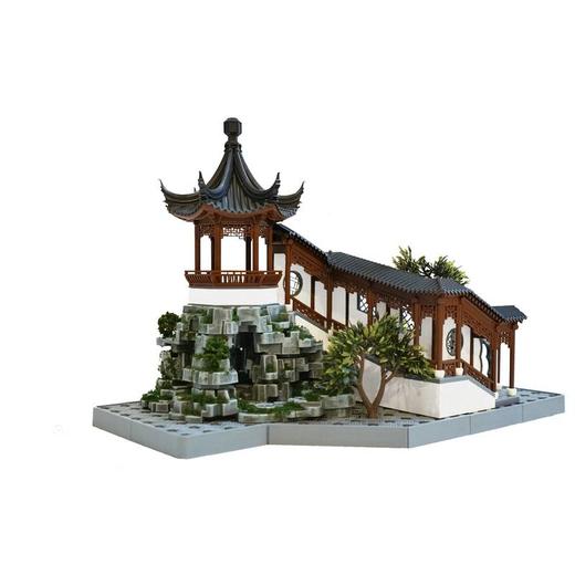 官方正版 苏州园林 待月亭场景 第2版 苏州园林榫卯建筑模型 立体DIY拼装玩具书籍 商品图1