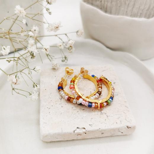 订购8周｜Elise Tsikis-Kimina-小号 彩色串珠 耳环［美国设计师］ 商品图1