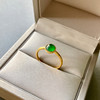 高冰种阳绿翡翠蛋面戒指18k黄金镶嵌 商品缩略图5