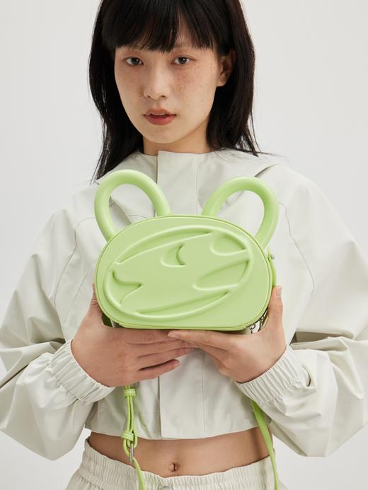 Cryingcenter苹果绿小猫耳朵包3Clogo浮雕版斜挎手提可爱女包哭喊 商品图1
