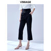 VIMAGE纬漫纪通勤显瘦显高职业百搭高腰微喇九分女裤V1305903 商品图0