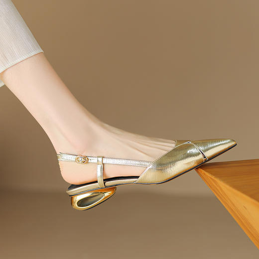 优雅简约，尖头里外全真皮包头凉鞋DB-M5623 商品图10