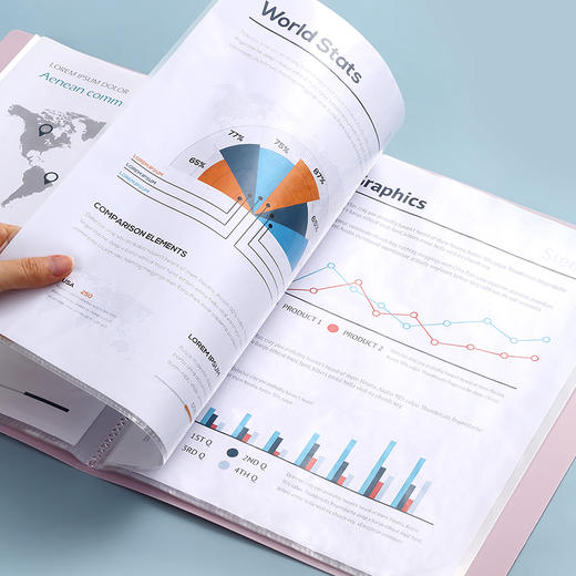 齐心 A6632 颜选莫兰迪资料册 A4 20袋 商品图2