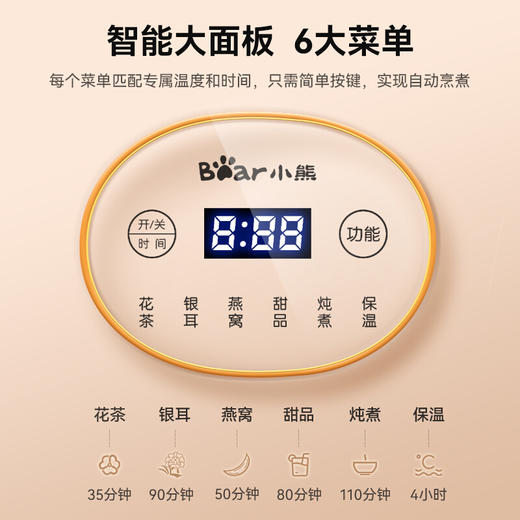 小熊（Bear）迷你养生壶 养生杯煮茶器办公室小型分体式烧水壶电热水壶加厚高硼玻璃电热杯垫 YSH-Q04E5【轻颜养生杯】 商品图7