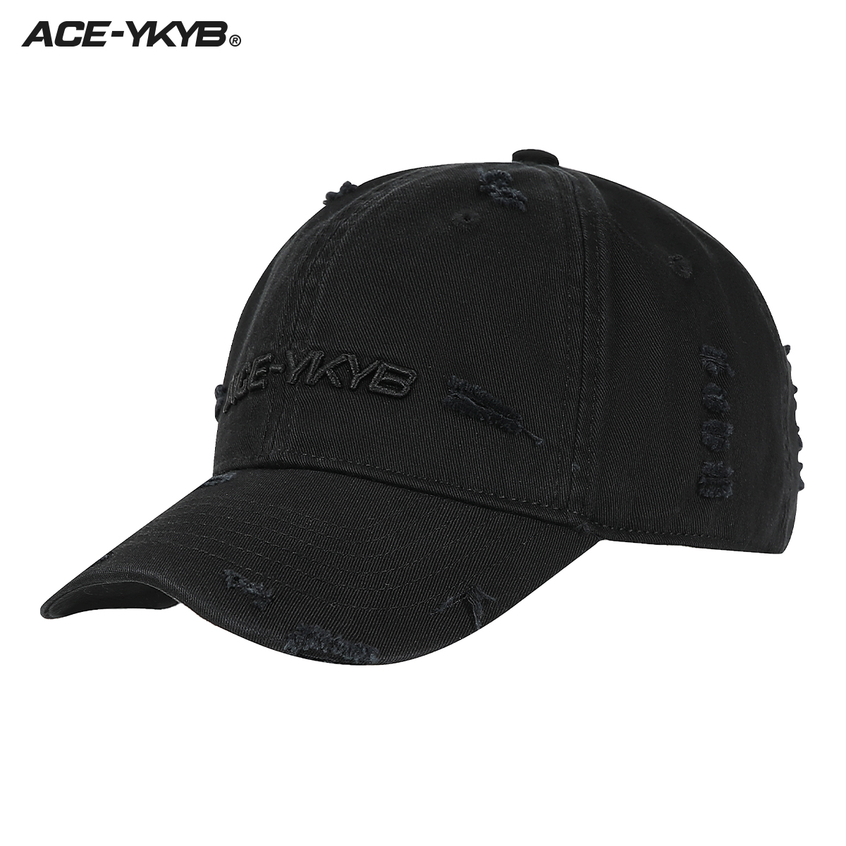 YKYB 磨破刺绣字母棒球帽