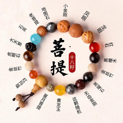 【官方授权】国风杭州L隐文创十八籽菩提十八籽手串手链  XHR 商品图1