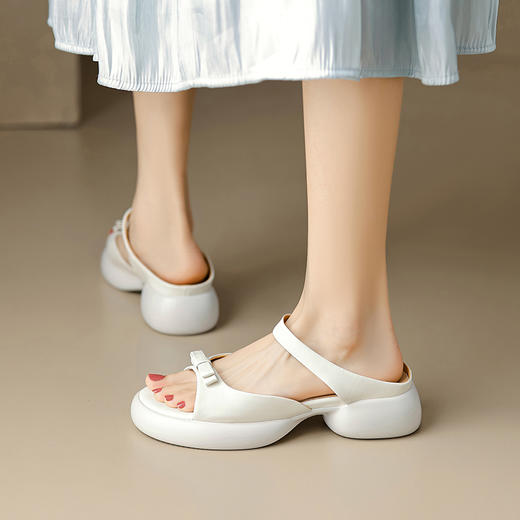 爆款踩屎感，轻便厚底蝴蝶结一字带凉拖鞋MLD-D6060 商品图10