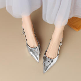 优雅简约，尖头里外全真皮包头凉鞋DB-M5623