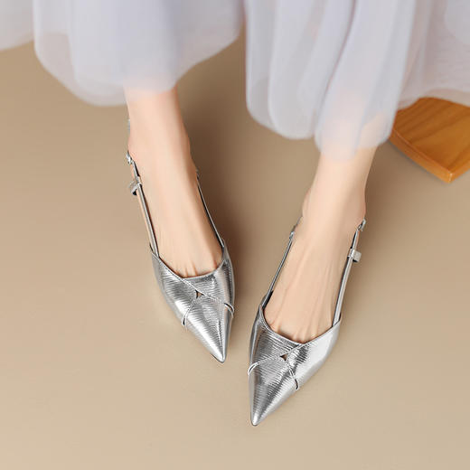 优雅简约，尖头里外全真皮包头凉鞋DB-M5623 商品图0