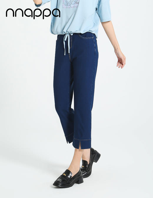 巴玛石负离子开叉牛仔八分裤29240 商品图1