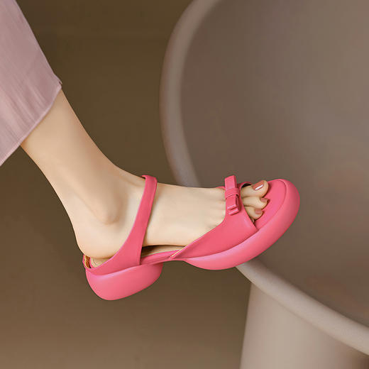 爆款踩屎感，轻便厚底蝴蝶结一字带凉拖鞋MLD-D6060 商品图3
