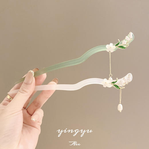 风铃古风步摇天青冻发簪国风清冷发钗旗袍丸子头盘发簪子 商品图4