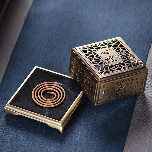 盘香炉 家用室内正方形檀香炉香插 铜香炉 【器非凡】 商品图2