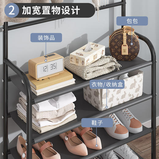 【日用百货】-简易落地衣帽架鞋架一体组合家用鞋帽架 商品图2