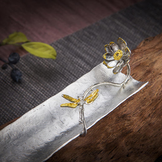 锡器香插 锡制香炉线香盘香托 莲花香座 商品图1