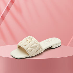 westory2023年夏季新款羊皮平底休闲百搭一脚蹬舒适外穿凉拖61751