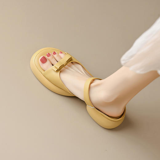 爆款踩屎感，轻便厚底蝴蝶结一字带凉拖鞋MLD-D6060 商品图5