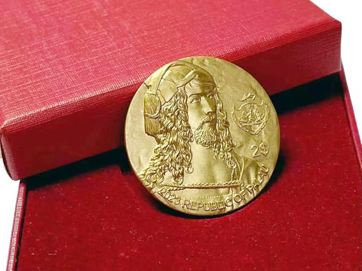 【预定】素描之神丢勒代表作《犀牛》镀金银币 商品图3