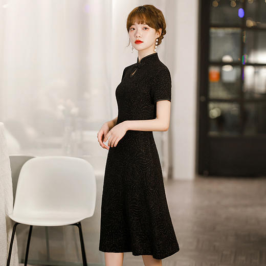 【染指年华】纯色百搭，冰丝面料修身旗袍MX-20120 商品图2