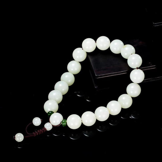 和田玉籽料（白玉）玉珠手持/玉珠19mm 商品图4