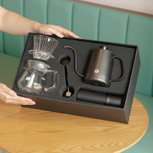 泰摩栗子C3S手冲咖啡壶礼盒 手摇磨豆机 B75滤杯分享壶鱼三手冲壶 商品图1