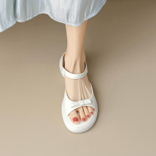 爆款踩屎感，轻便厚底蝴蝶结一字带凉拖鞋MLD-D6060 商品图8