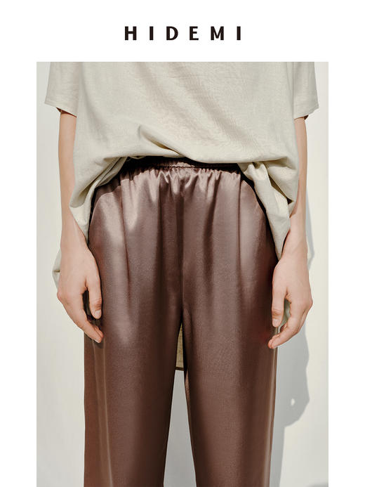 HIDEMI度假系列裸肤轻柔感升级版醋酸空气裤 沙丘栗/乳白色/黑色 商品图3