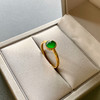 高冰种阳绿翡翠蛋面戒指18k黄金镶嵌 商品缩略图4