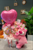 草莓熊心形气球粉玫瑰零食抱抱桶 商品缩略图2