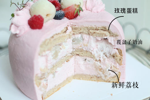 玫瑰荔枝覆盆子蛋糕 商品图2