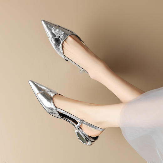 优雅简约，尖头里外全真皮包头凉鞋DB-M5623 商品图2