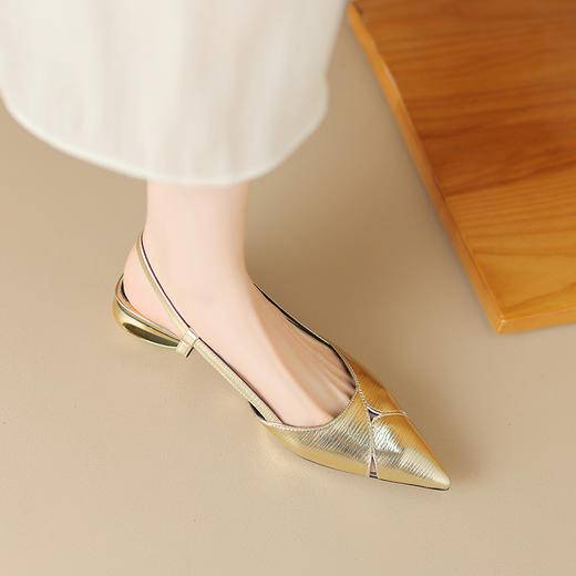 优雅简约，尖头里外全真皮包头凉鞋DB-M5623 商品图7