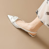 气质感V扣，尖头细跟低跟后空蕾丝凉鞋MLD-D6052 商品缩略图4