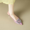 轻奢名媛风，尖头网纱拼接后空凉鞋DMJ-Z81262F 商品缩略图4