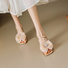 时尚公主风，水晶跟花朵凉鞋一字带蝴蝶结凉鞋MLD-AD755 商品缩略图2