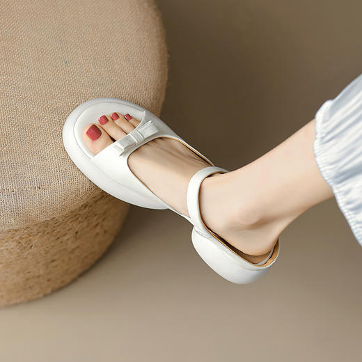 爆款踩屎感，轻便厚底蝴蝶结一字带凉拖鞋MLD-D6060 商品图11