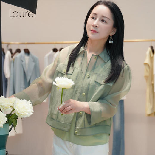 【抗皱纤维】Laurel劳芮 欧根纱短夹克式外套LWL342T06300 商品图0