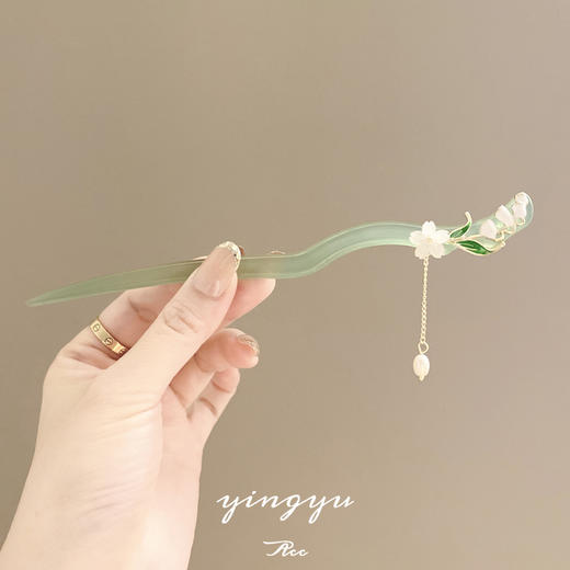 风铃古风步摇天青冻发簪国风清冷发钗旗袍丸子头盘发簪子 商品图0